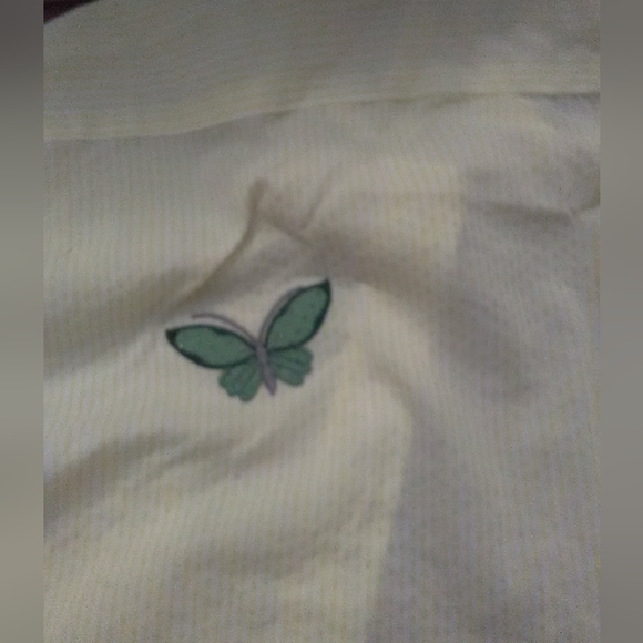 VINTAGE  MILE NEW MILI YELLOW/WHITE W/ BUTTERFLIES SZ. LG RHINESTONES - Picture 6 of 8